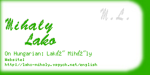 mihaly lako business card